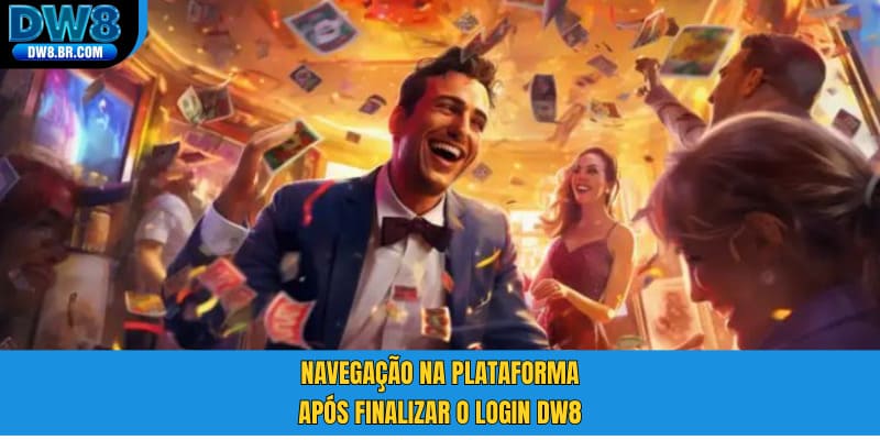 Navegação na plataforma após finalizar o login DW8