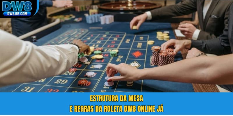 Estrutura da mesa e regras da Roleta DW8 online já