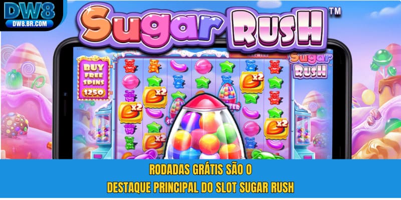 Rodadas grátis são o destaque principal do Slot Sugar Rush